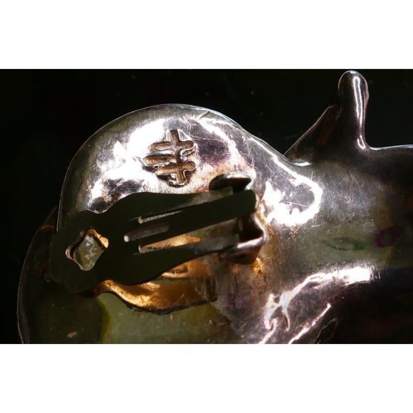 Huge Vintage Israel Electroform Sterling Silver Waterfall 2 Tone Earrings Signed - Picture 2 of 9